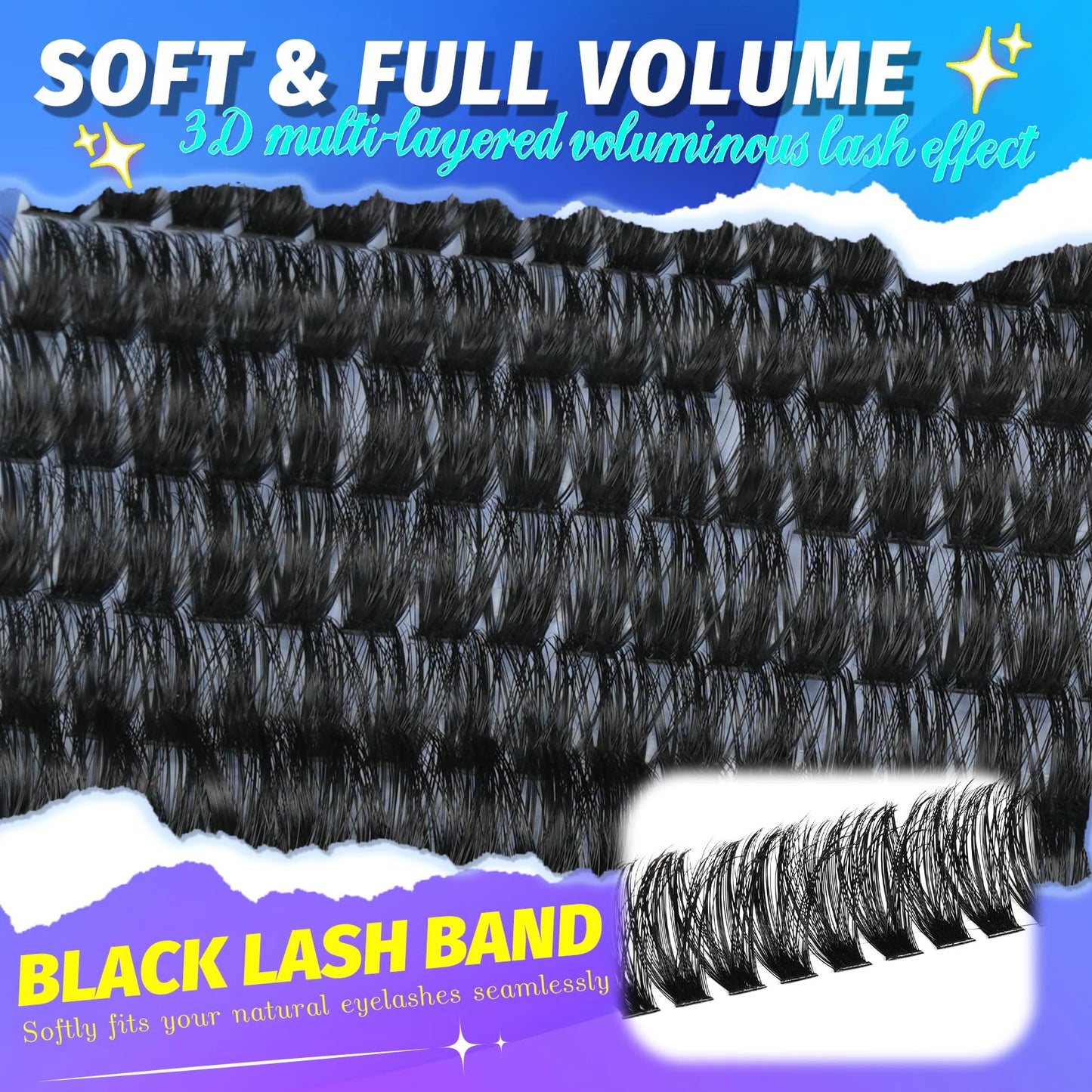 Lash Clusters Wispy 100D Eyelash Clusters 10-18mm Fluff Cluster Eyelash Extensions D Curl No Plastic Feel Individual Lashes Extension 204 Pcs Versatile False Eyelashes Clusters