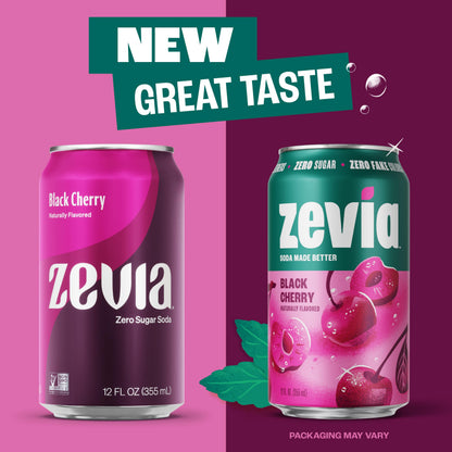 Zevia Zero Sugar Soda, Cola, 12 oz Cans (24-Pack) – Naturally Sweetened, Zero Calorie Sugar Free Soda - Non-GMO Project Verified, Gluten-Free, Vegan