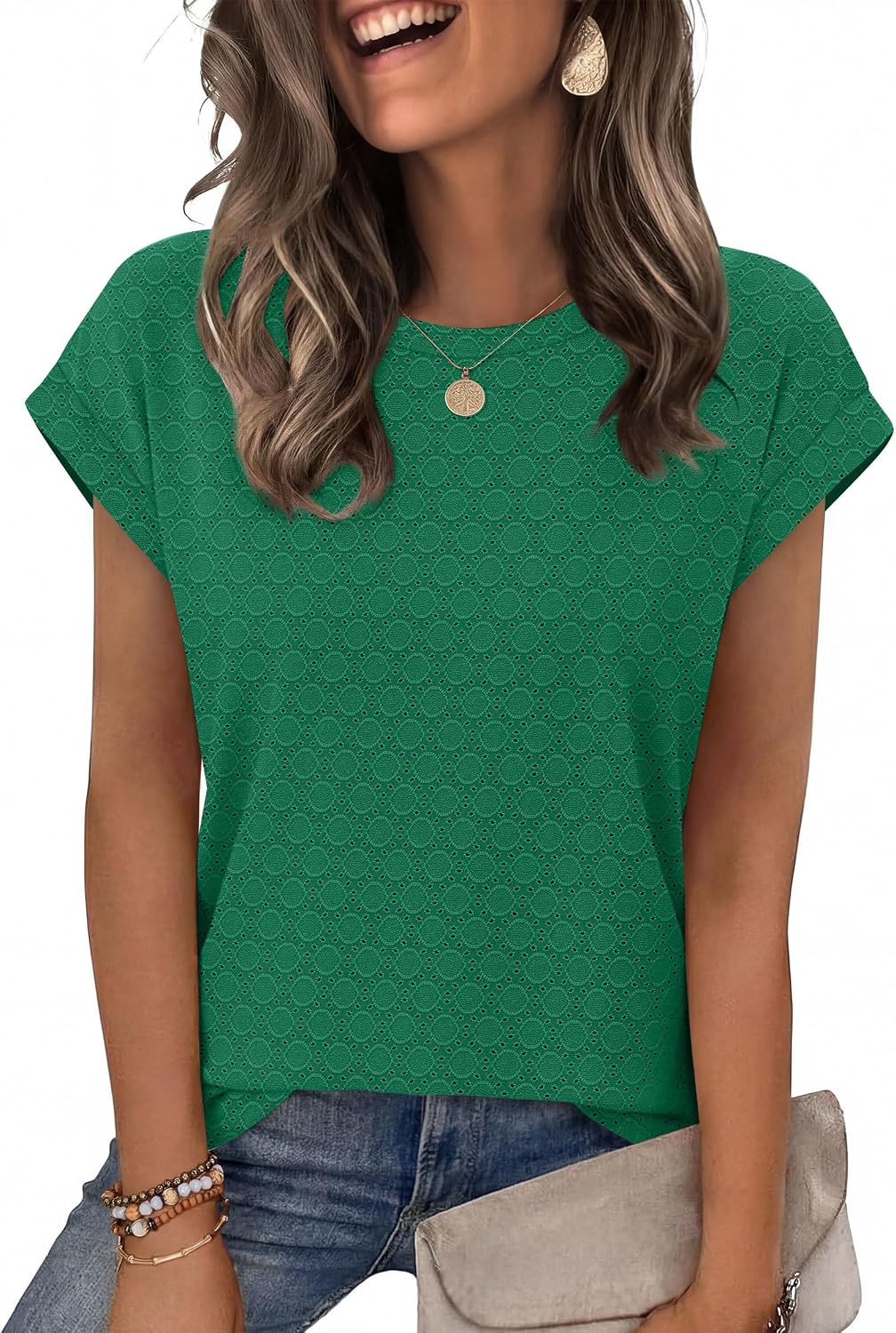Alaroo Womens Summer Tops Short Sleeve Shirts Crew Neck Tshirt Cute Trendy Tunic Blouses (S-3XL)