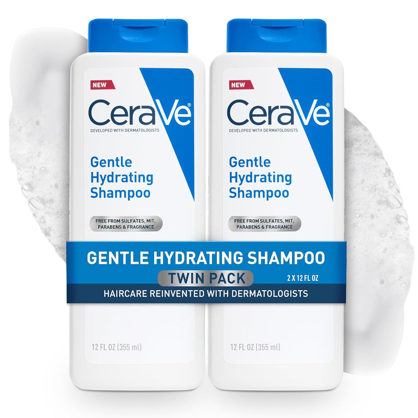 CeraVe Gentle Hydrating Shampoo with Hyaluronic Acid for Hair & Scalp, 12oz
