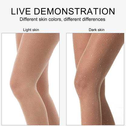VEBZIN Sparkly Fishnets Stockings High Waist Tights for Women