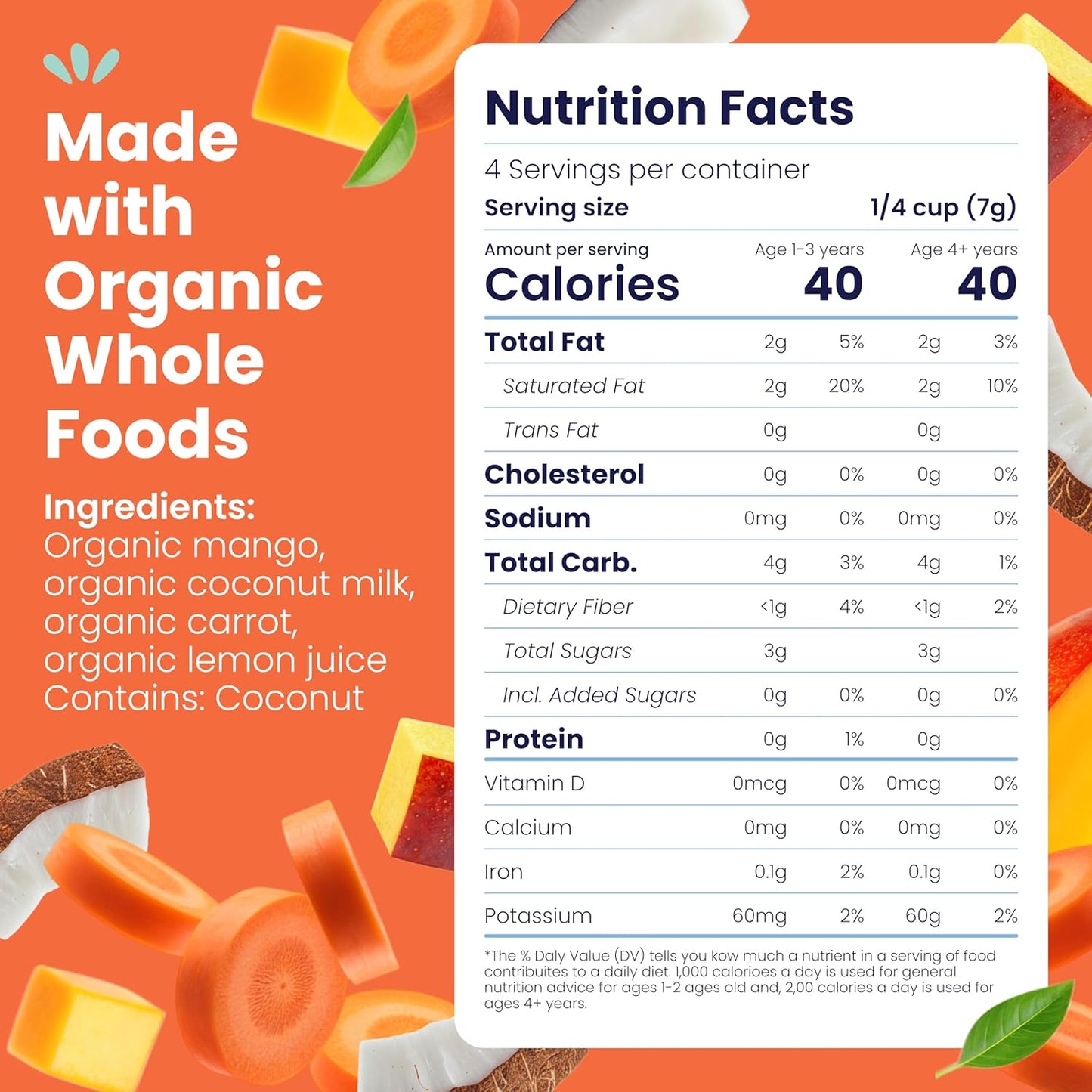 Amara Smoothie Melts - Mango Carrot - Organic Baby Snacks w/ Fruits & Veggies - Plant Based Yogurt Melts - Healthy Toddler Snack - Activity Book Included - Enjoy From 10+ Mos - 6 Resealable Bags