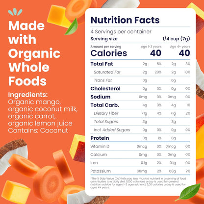 Amara Smoothie Melts - Mango Carrot - Organic Baby Snacks w/ Fruits & Veggies - Plant Based Yogurt Melts - Healthy Toddler Snack - Activity Book Included - Enjoy From 10+ Mos - 6 Resealable Bags