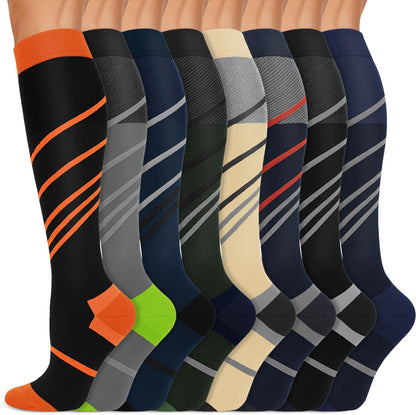 Copper Compression Socks 15-20 mmHg for Men & Women 8 Pairs – Circulation Support for Nurses, Travel, Running, Hiking, Soccer