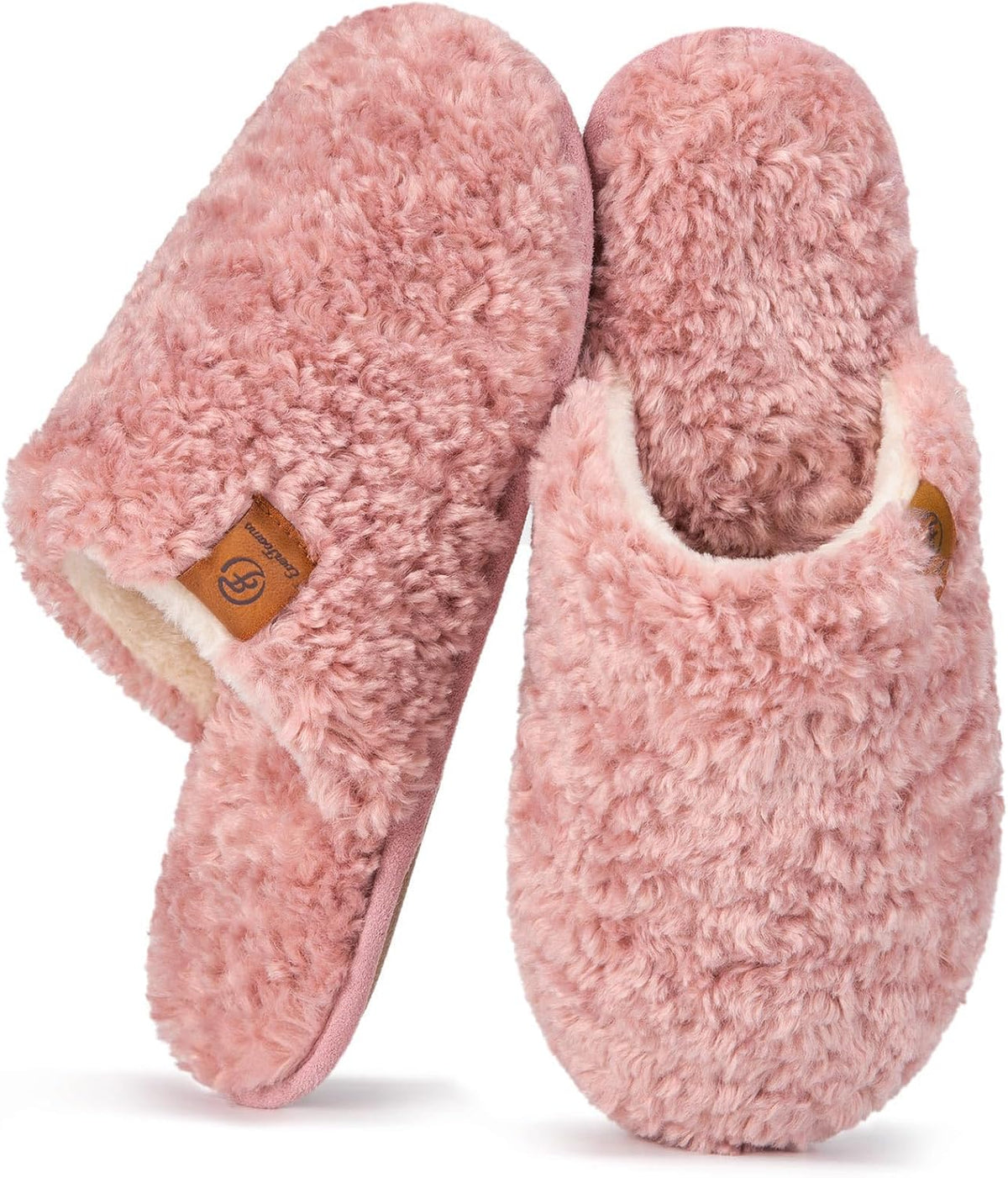 EverFoams Women's Fuzzy Slippers Warm Cozy Memory Foam Indoor House Shoes