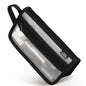 Four Candies Grid Mesh Pencil Case, Clear Double-layer with Handle (Purple)