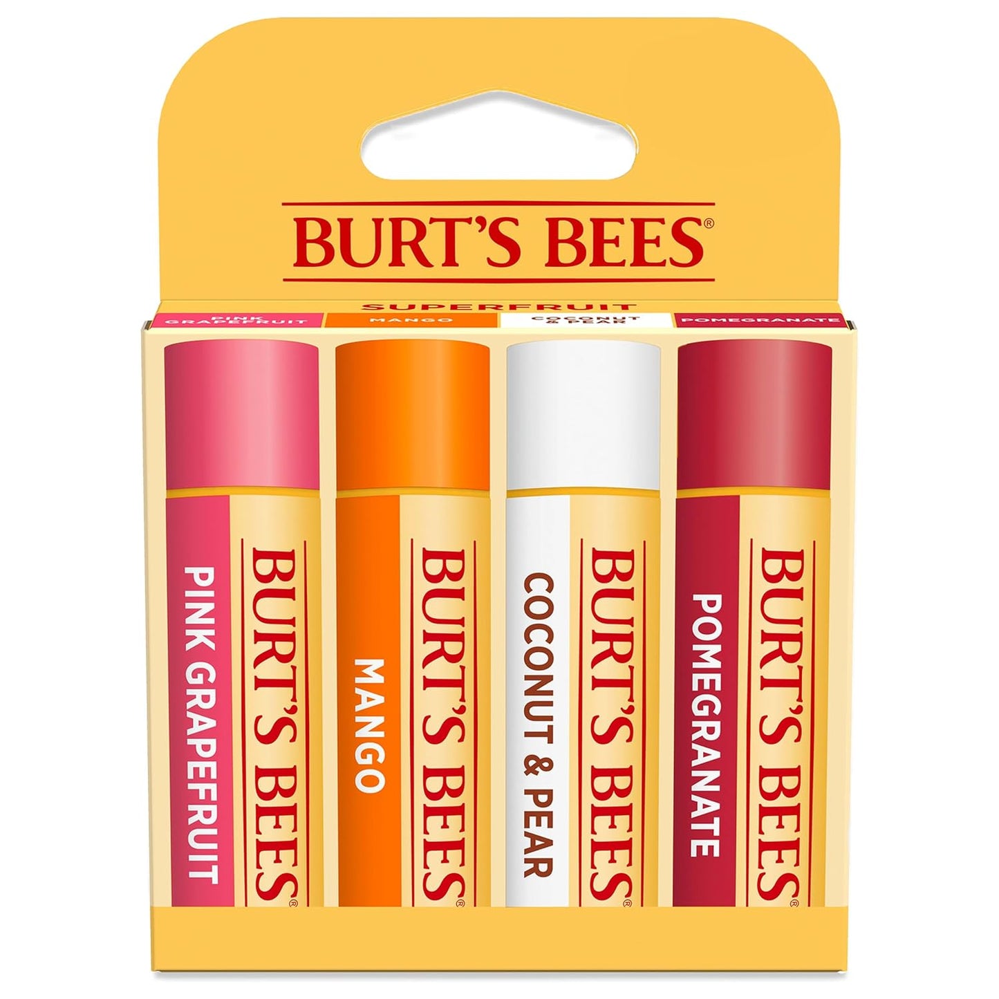 Burt's Bees Lip Balm, Pomegranate, 0.15 oz., 4 Tubes