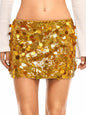 Danysu Stretchy Mini Skorts Low Waist Skirt with Shorts Side Slit Skirts