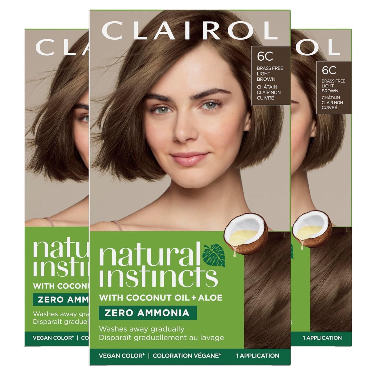 Clairol Natural Instincts Demi-Permanent Hair Dye, 4 Dark Brown | 1 Pack