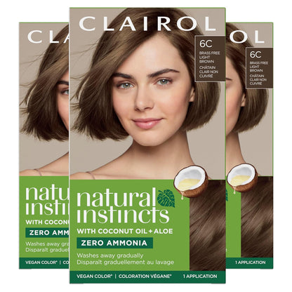 Clairol Natural Instincts Demi-Permanent Hair Dye, 4 Dark Brown | 1 Pack