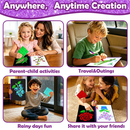 FUNNYB&G Foil Art Craft Kit for Kids, Sparkly Birthday Gift Toy for Boys