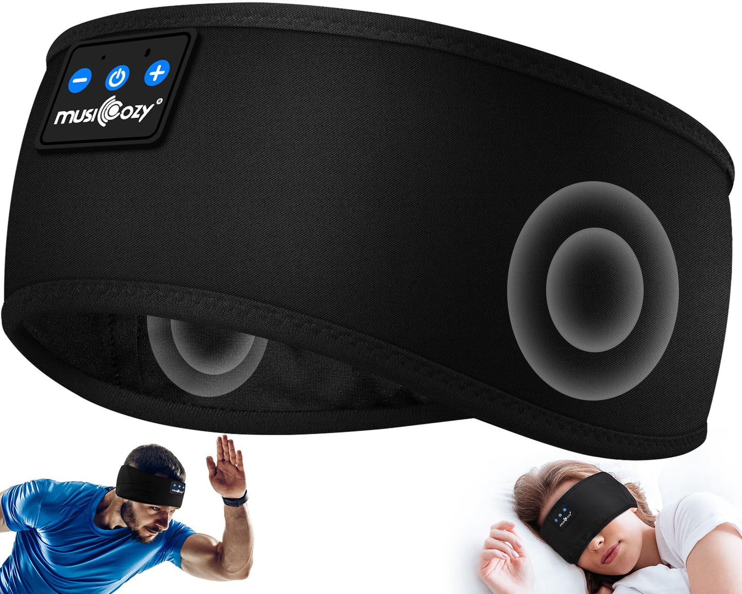 MUSICOZY Sleep Headphones Bluetooth Headband Headphones for Side Sleepers