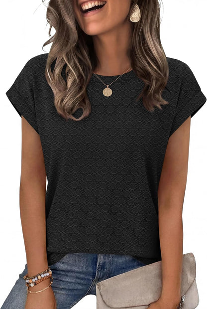 Alaroo Womens Summer Tops Short Sleeve Shirts Crew Neck Tshirt Cute Trendy Tunic Blouses (S-3XL)