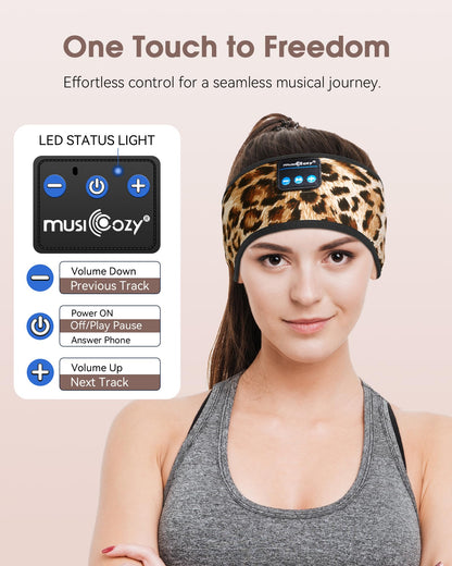 MUSICOZY Sleep Headphones Bluetooth Headband Headphones for Side Sleepers