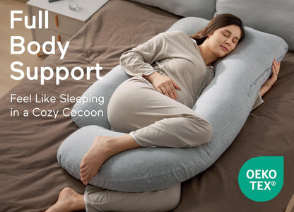 Momcozy Pregnancy Pillow for Sleeping - U Shaped Full Body Maternity Pillow