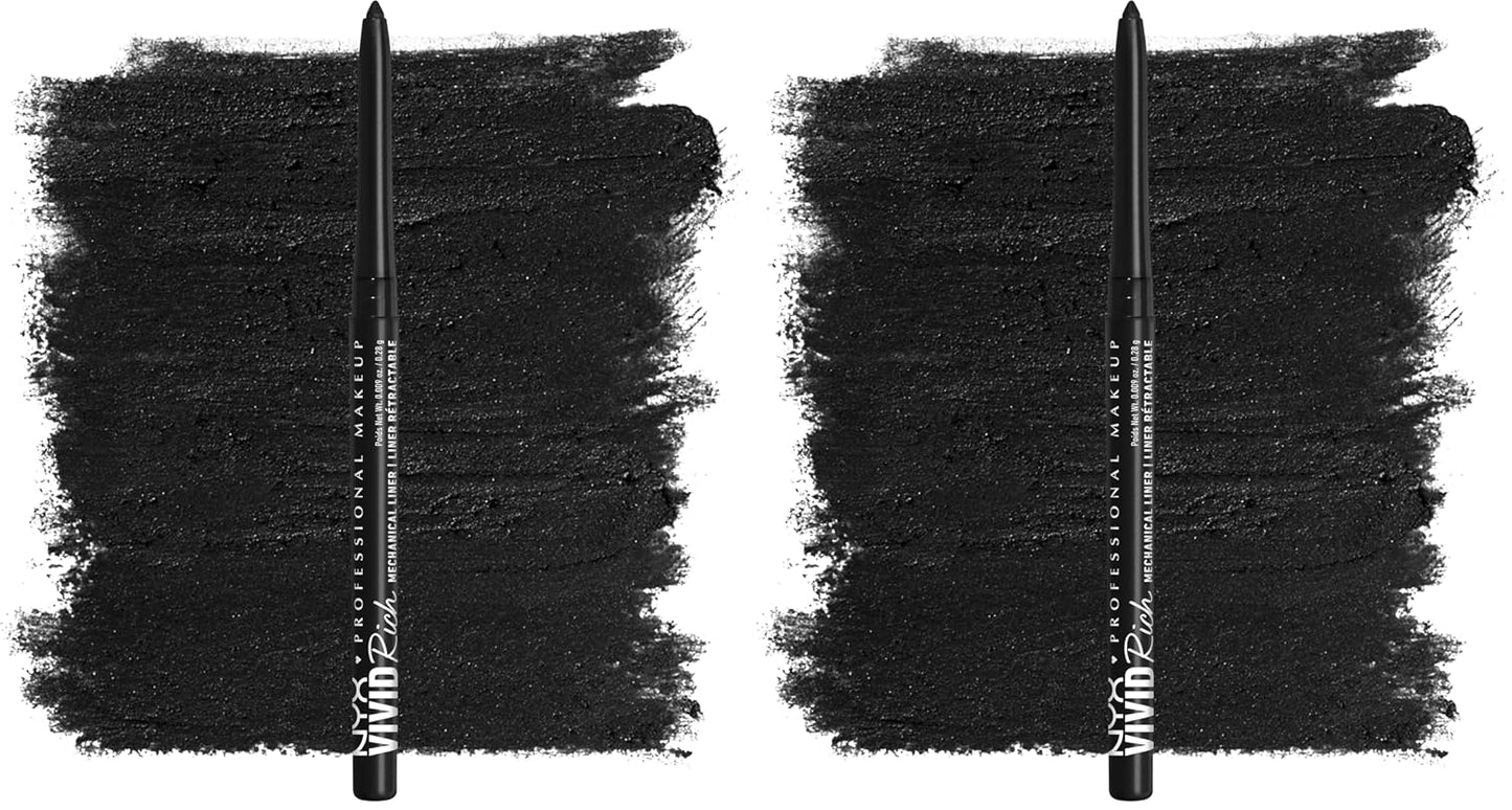 NYX PROFESSIONAL MAKEUP Mechanical Eye Pencil,Vivid Rich Mechanical, Creamy Retractable Eyeliner - Always Onyx, Black Eyeliner