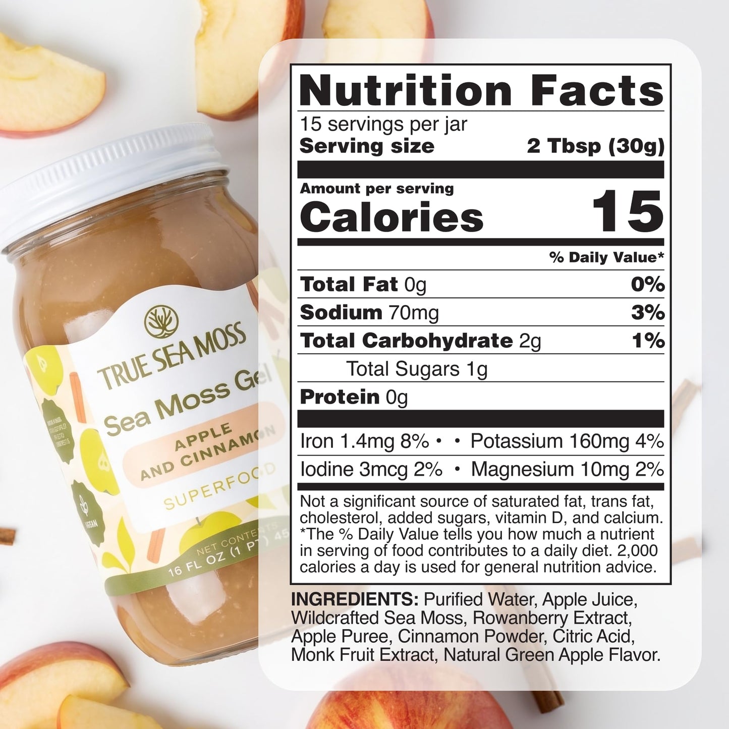 TrueSeaMoss Sea Moss Gel – Made in USA – Wildcrafted Seamoss, Fruits & Jarred Vegetables – Mango, Pack of 3 (Labels may Vary)