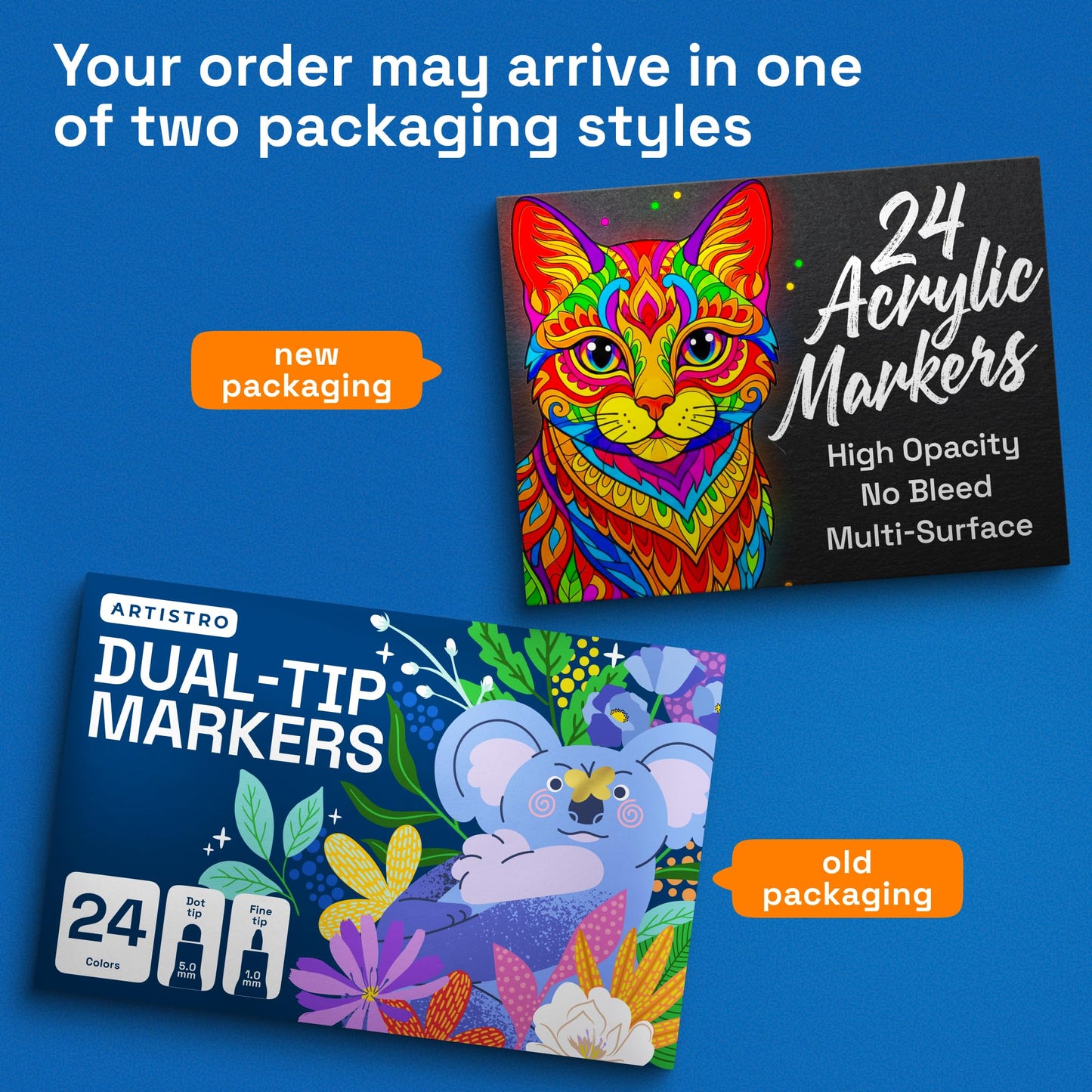 ARTISTRO Dual-Tip Acrylic Paint Marker Pens - Set of 36