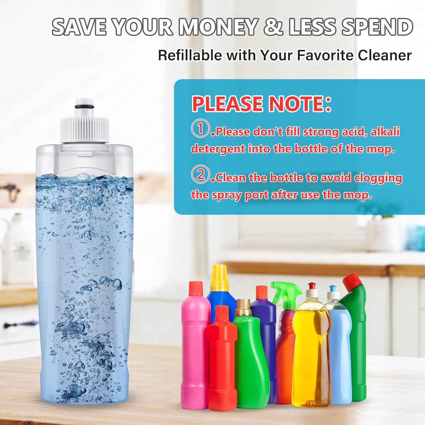 Spray Wet Mops for Floor Cleaning: Hardwood Floor Mop Refillable Dust Mop