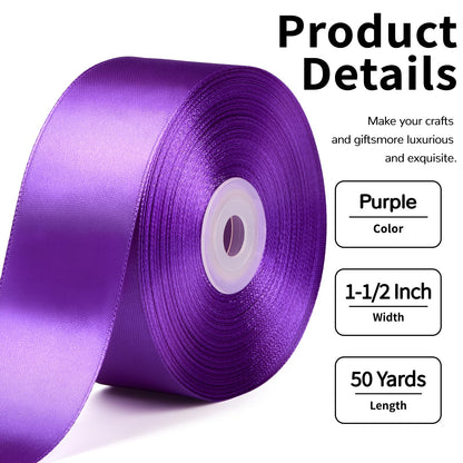 Mauproy Dusty Rose Satin Ribbon, 1-1/2 Inch, 50 Yards