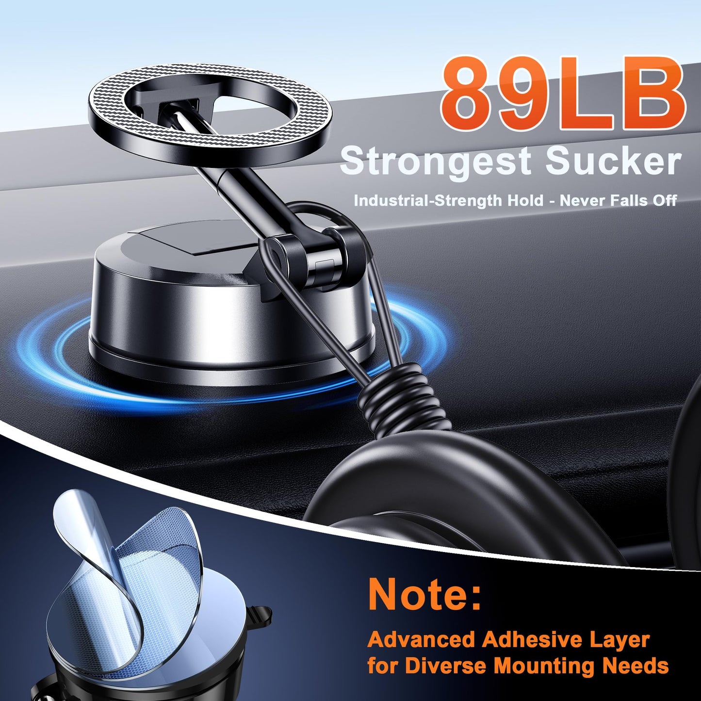 Qifutan Dash Mounted Holders Phone Holders for Your Car Phone Mount for Car Windshield Dashboard Air Vent Universal Desk Mounts Hands Free Automobile Cell Phone Holder Fit for iPhone Smartphone