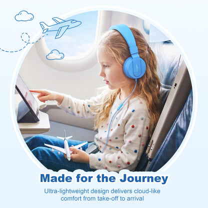 AILIHEN I35 Kids Headphones for School with Mic, 93dB Safe Volume, Orange