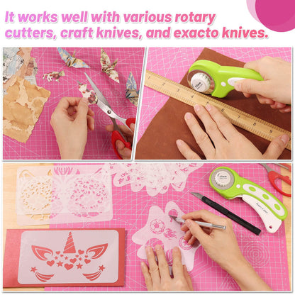 anezus Self Healing Sewing Mat, 12inch x 18inch Rotary Cutting Mat Double Sided 5-Ply Craft Cutting Board for Sewing Crafts Hobby Fabric Precision Scrapbooking Project