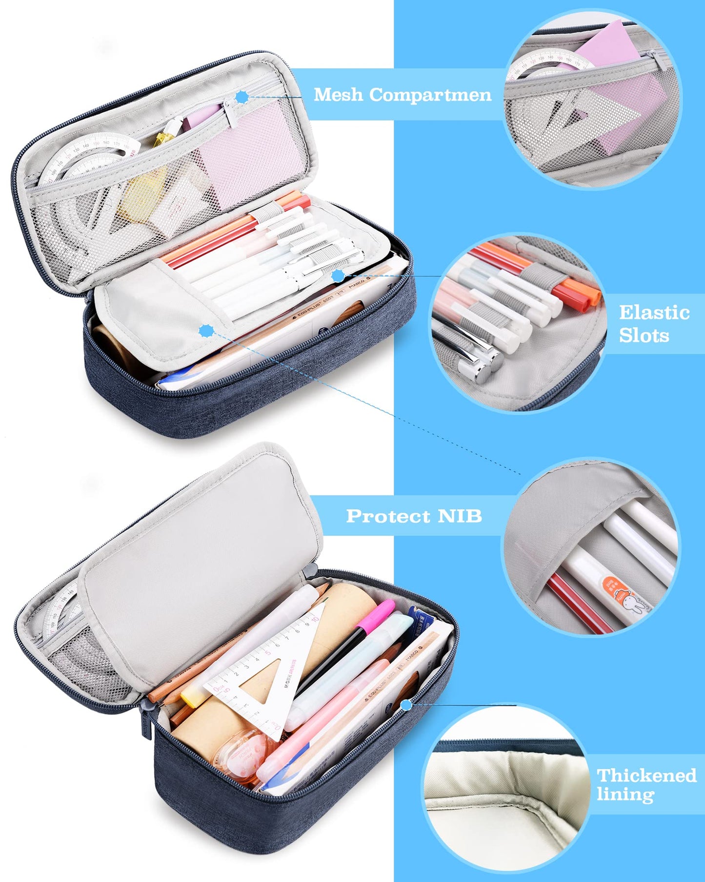 YOKUMA Pencil Case Big Capacity Pencil Pouch Bag Box for Girls Boys Gift