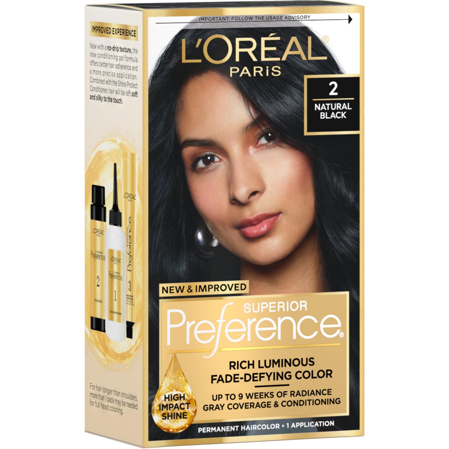 L'Oreal Paris Superior Preference Luminous Fade-Defying Permanent Hair Color, Hair Dye For Up to 9 Weeks of Radiance, Medium Brown 5, 1 Hair Dye Kit