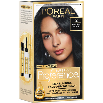 L'Oreal Paris Superior Preference Luminous Fade-Defying Permanent Hair Color, Hair Dye For Up to 9 Weeks of Radiance, Medium Brown 5, 1 Hair Dye Kit