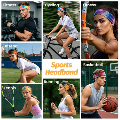 Headbands for Women - 6 Pack Wide Elastic Hair Bands | Stretchy Sweatbands Hair Bands | Soft Sports Thin Head Bands | Non-Slip Accessories Bands for Fashion, Washing Face, Workouts, Yoga, Daily Use