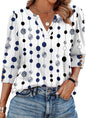 WIHOLL 3/4 Length Sleeve Womens Tops with Button Cuffs Dressy Casual V Neck Summer Outfits Early Fall Fashion Spring Clothes