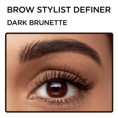 L'Oreal Paris Makeup Brow Stylist Definer Waterproof Eyebrow Pencil, Ultra-Fine Mechanical Pencil, Draws Tiny Brow Hairs and Fills in Sparse Areas and Gaps, Brunette, 0.003 Ounce (Pack of 2)