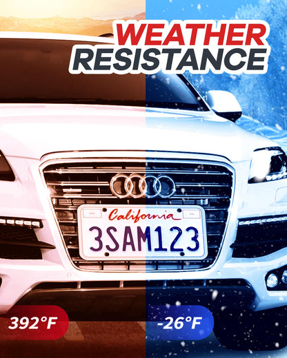 Aujen Silicone License Plate Frames,2 Pack Black Side-Opening License Bracket Holder with Easy Installation, License Plate Frame Without Obstruction.Rustproof, Rattle Proof & Weatherproof Universal
