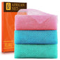 UJFQBH African Net Sponge Authenti, Exfoliating Body Scrubber for Back and Hard to Reach Areas, Gentle Daily Exfoliation for Deep Cleansing, Quick Drying Shower Essential, Aqua Grey 3 Pack