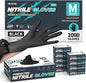 BEASTEK Black Nitrile Exam Gloves, 4 Mil, Powder-Free Food Prep Disposable