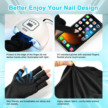 JODSONE U V LED Nail Lamp with Base Coat Top Coat Set, Nail Dryer for Gel Polish for Nails with Automatic Sensor & 4 Timers