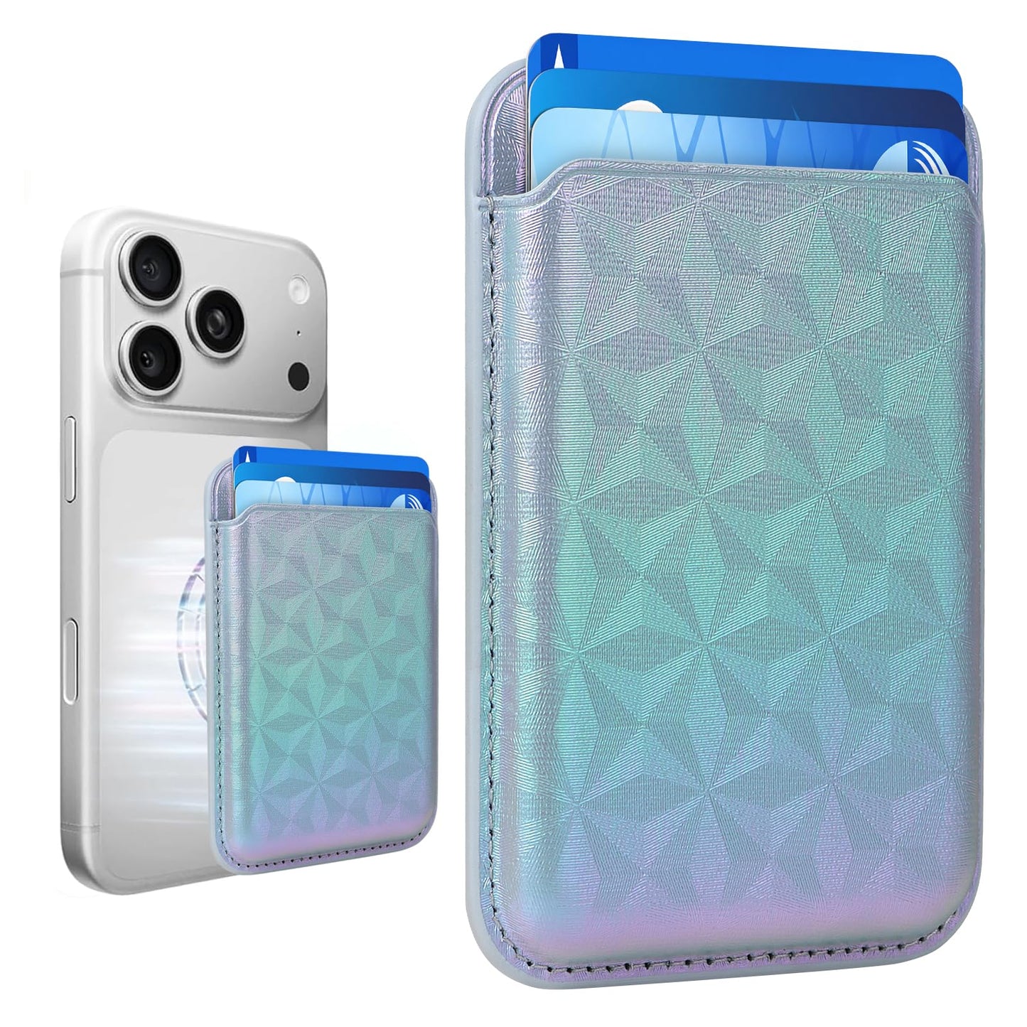Magnetic Wallet Cell Phone Card Holder for Phone Case with Mag-Safe