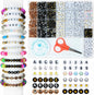 Looconi 810pcs Gold Letter Beads Square 6x6mm White Cube Acrylic Alphabet A-Z with Heart Pattern and Crystal Line for Jewelry Making