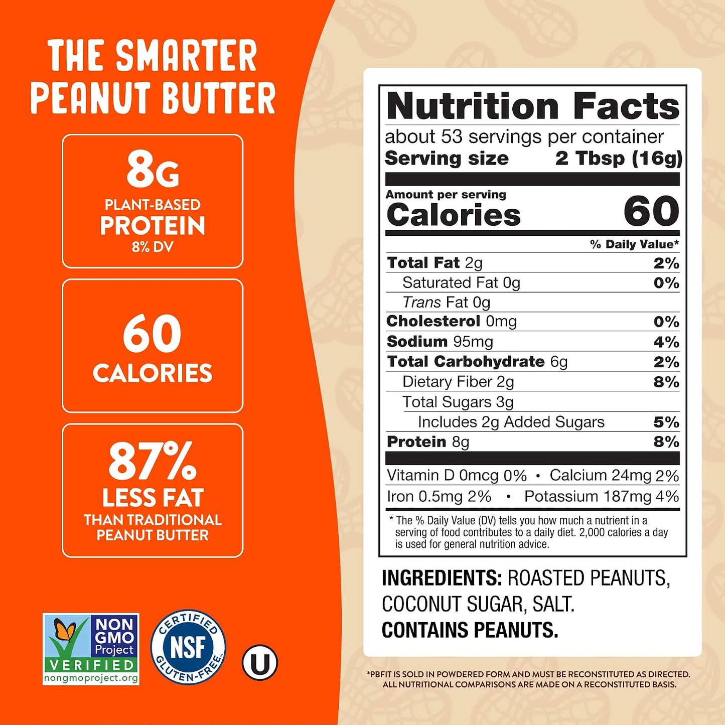 PBfit Classic Peanut Butter Powder 30 Oz, Peanut Spread with 8g Protein