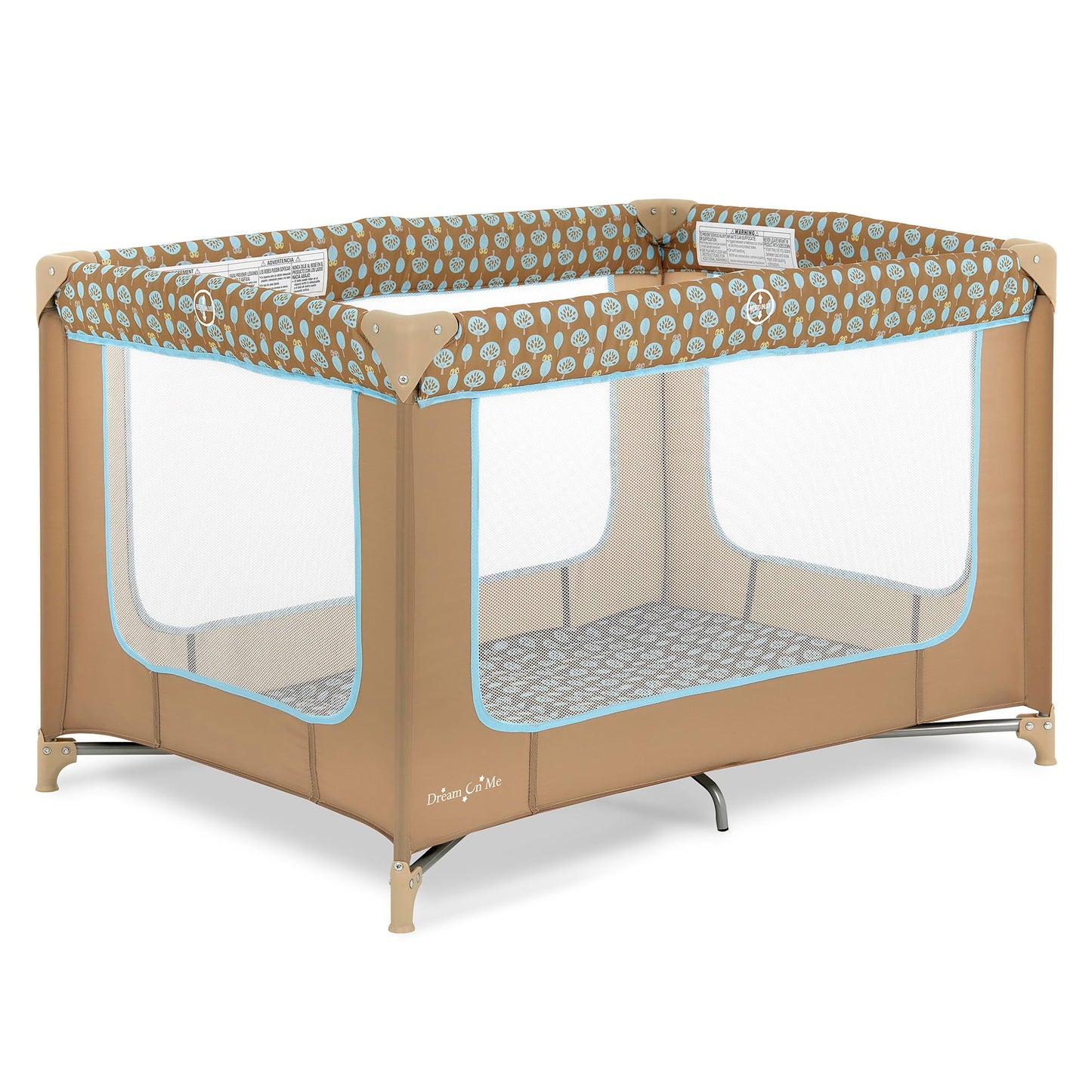 Dream On Me Zodiak Portable Playard, Compact for Travel, Carry Bag, Gray & Pink