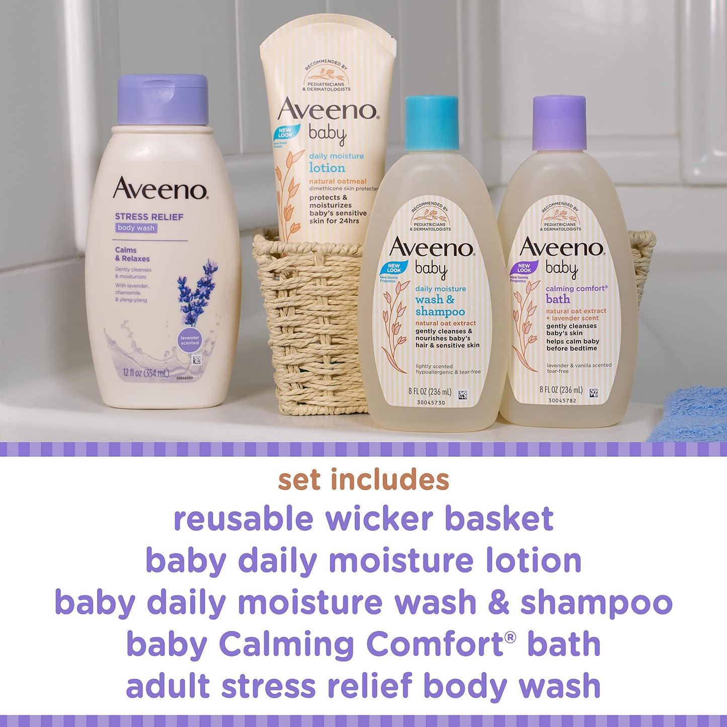 Aveeno Baby Welcome Little One Gift Set, Baby Essentials Set, 5 Items