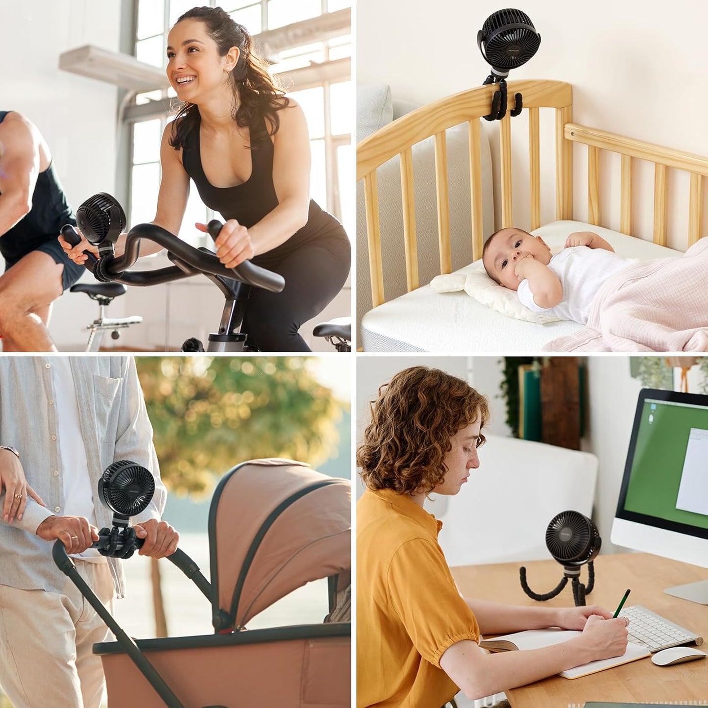 Momcozy 8000mAh Portable Stroller Fan | 27H Ultra-long Battery Life