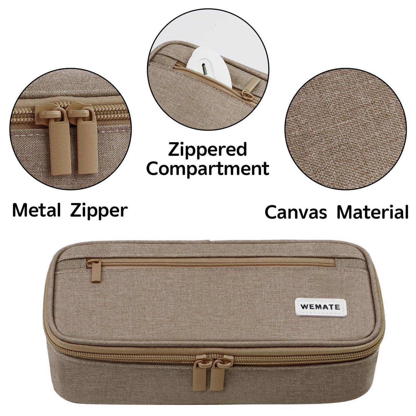 WEMATE Pencil Case, Large Storage Organizer, Makeup Bag, Teacher Must - have, Big Pencil Pouch, Marker Case for College