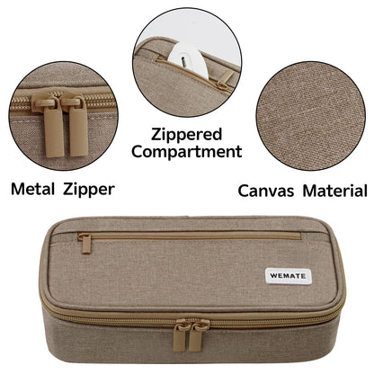 WEMATE Pencil Case, Large Storage Organizer, Makeup Bag, Teacher Must - have, Big Pencil Pouch, Marker Case for College