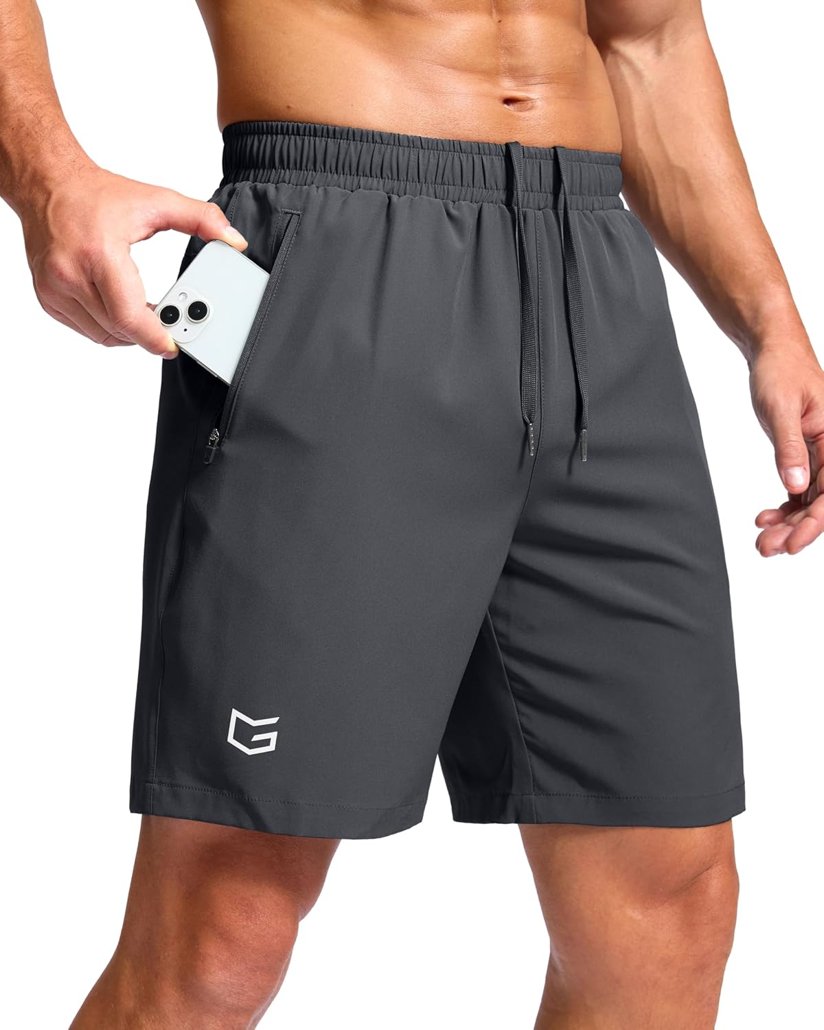 G Gradual Men's Athletic Running Shorts with 2 Zipper Pockets 7"/ 5"/ 9"