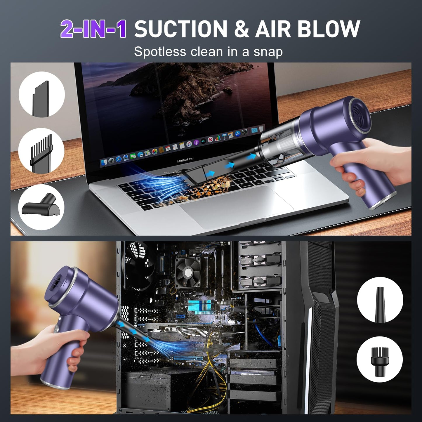 KMM Handheld Car Vacuum Cleaner, Hand Held Vacuum Cleaner and Air Duster