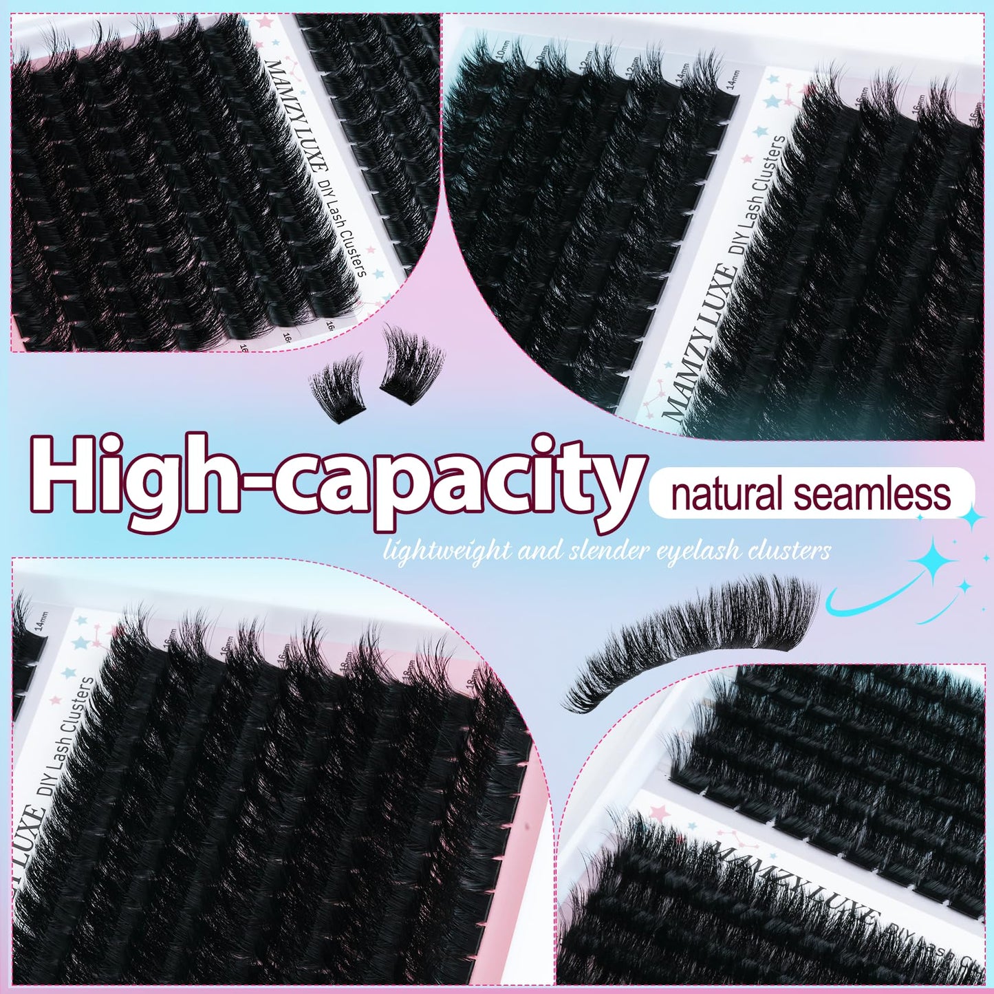 Lash Clusters Wispy 100D Eyelash Clusters 10-18mm Fluff Cluster Eyelash Extensions D Curl No Plastic Feel Individual Lashes Extension 204 Pcs Versatile False Eyelashes Clusters