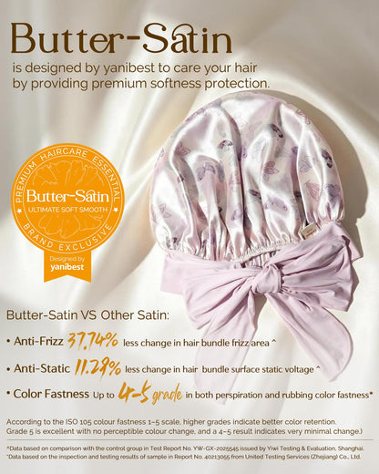 YANIBEST Adjustable Silk Bonnet for Sleeping Women Double Layer Satin Bonnet Reduce Friction Prevent Frizz Curly Hair