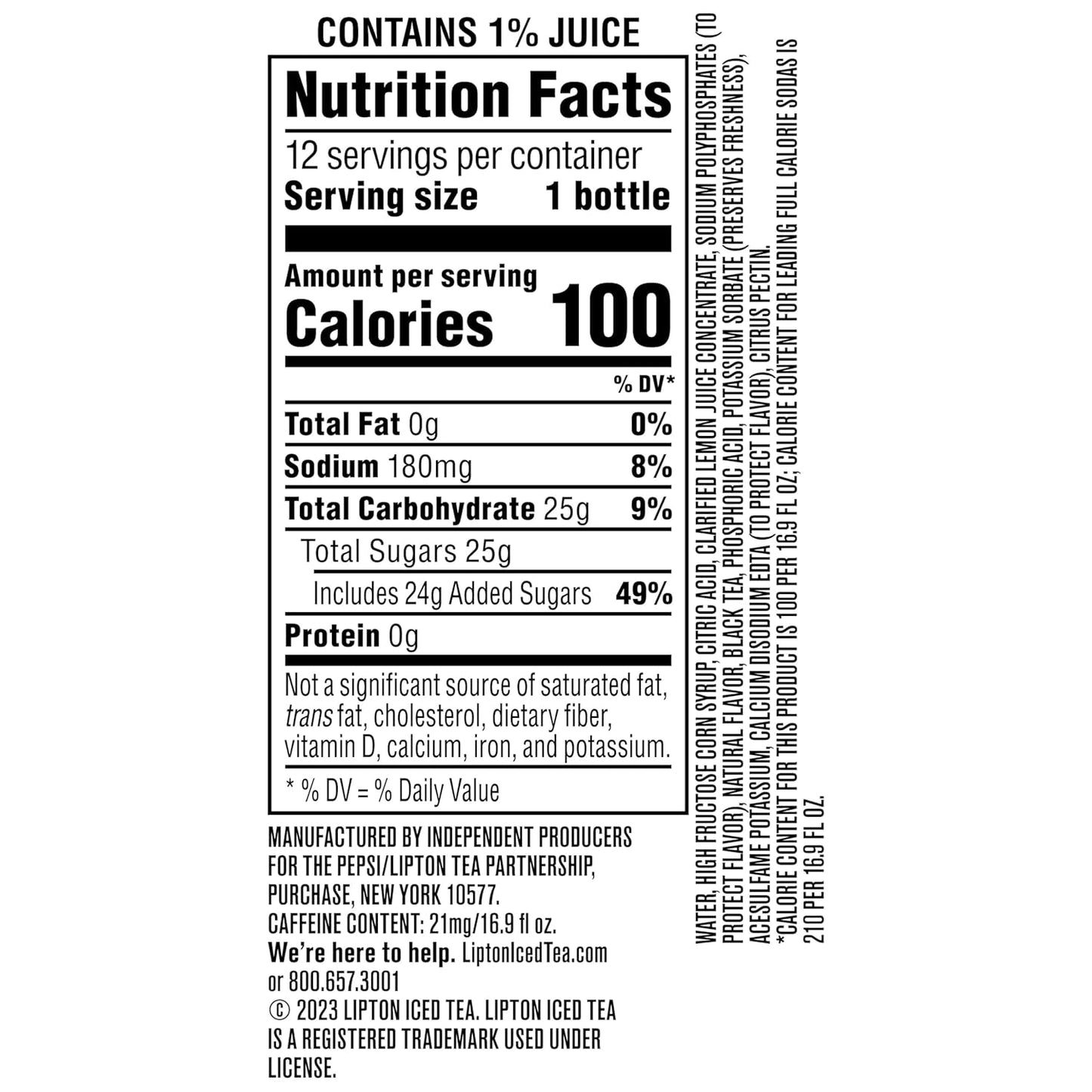 Lipton Iced Tea Lemon, 16.9 Fl Oz Bottles (Pack of 12)